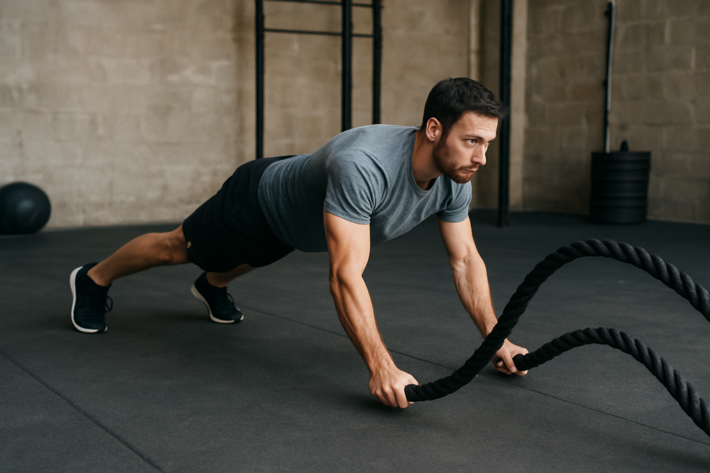 Battle Rope Plank Waves