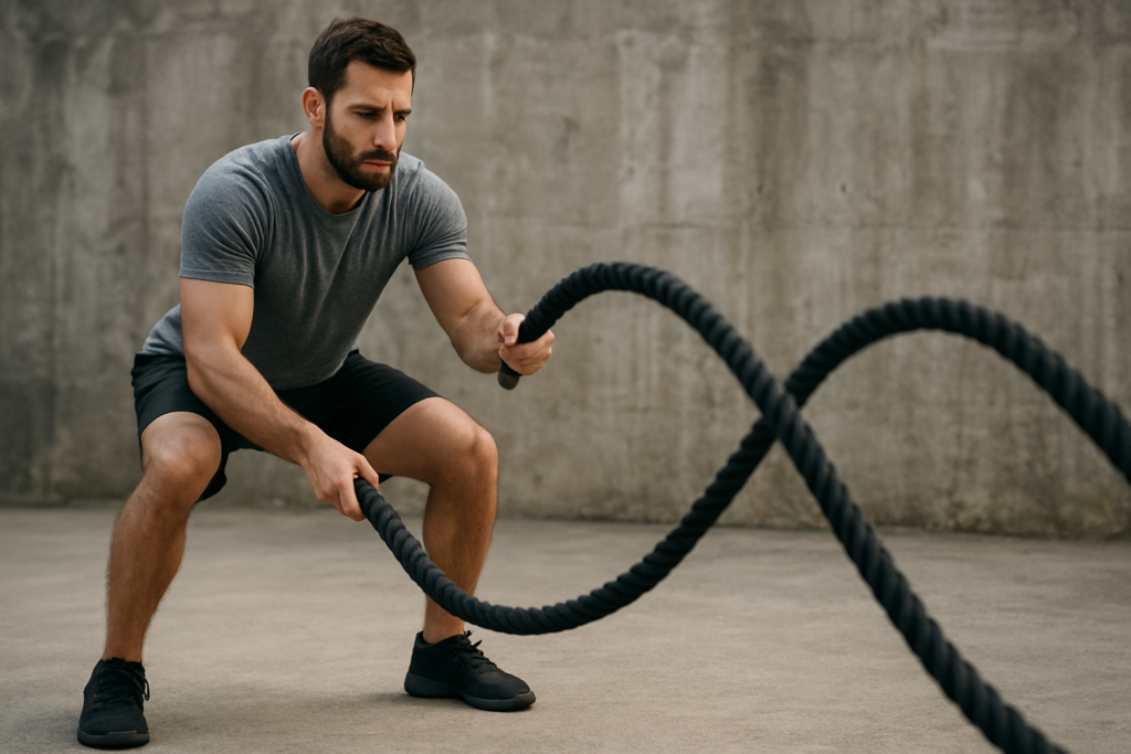 Battle Rope In-and-Out Waves