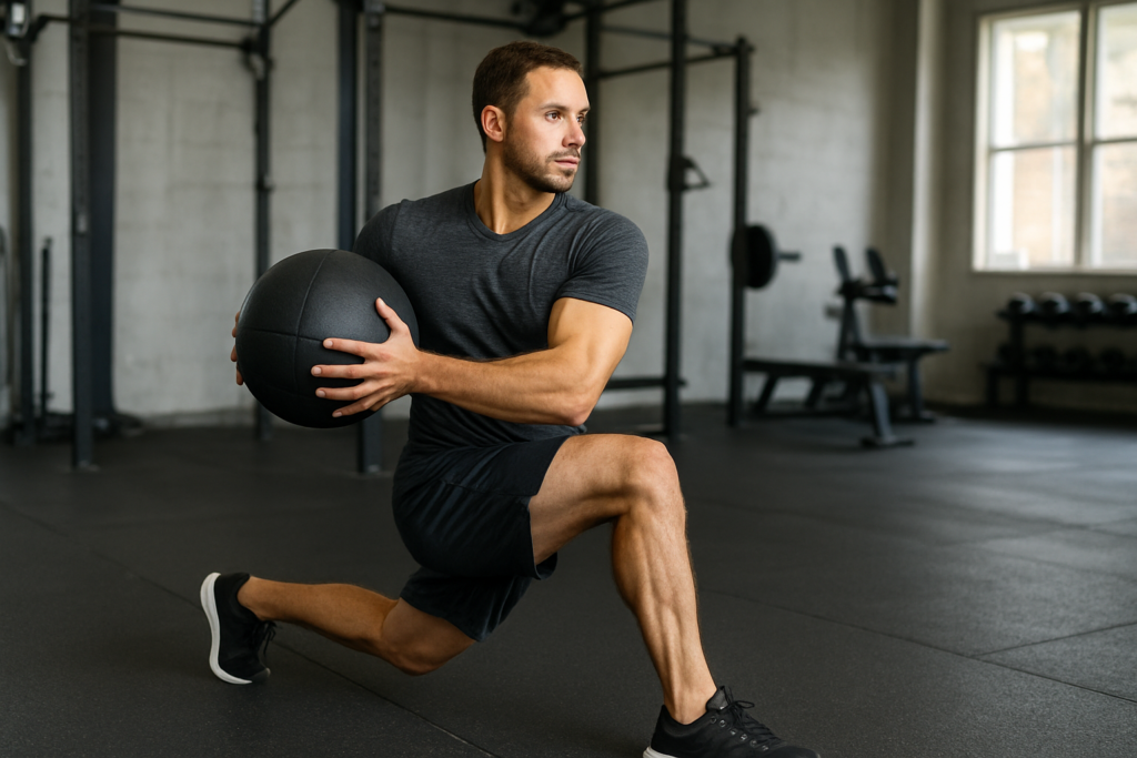 Medicine Ball Lunge Twist