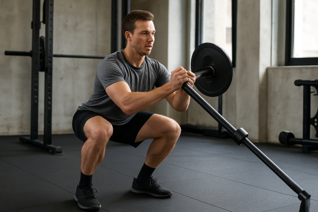 Landmine Squat Press
