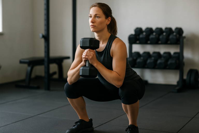 Kurzhantel-Goblet-Squat