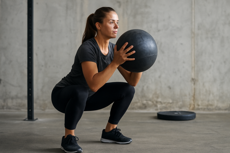 Slam Ball Squat Throw