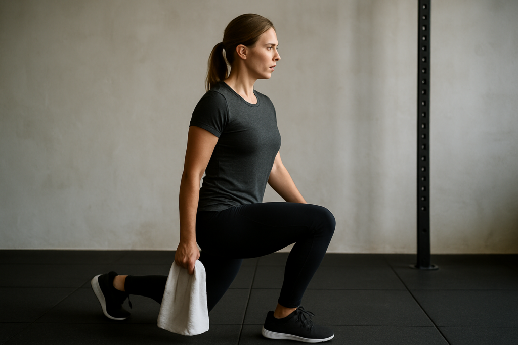 Towel Reverse Lunge
