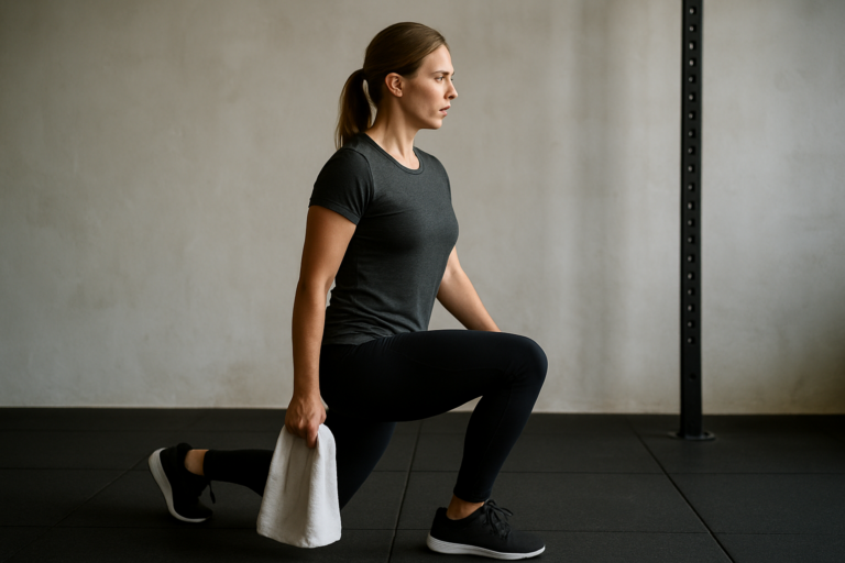 Towel Reverse Lunge