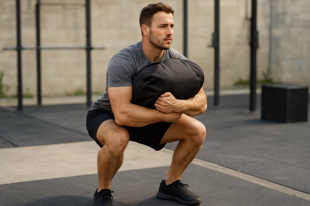Sandbag Bear Hug Squat