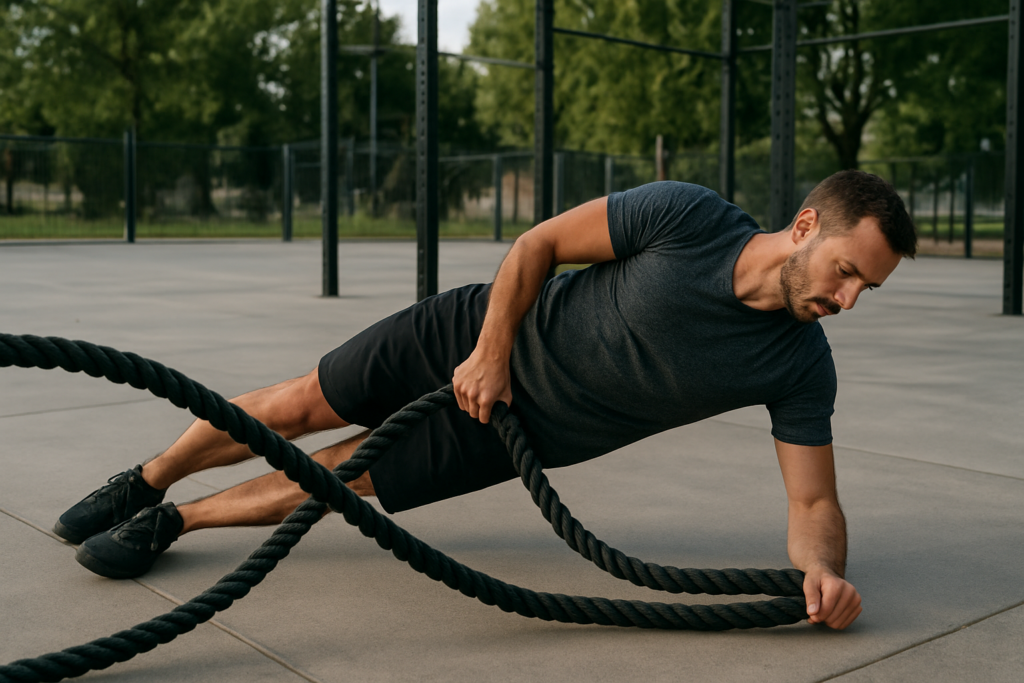 Battle Rope Side Plank Waves