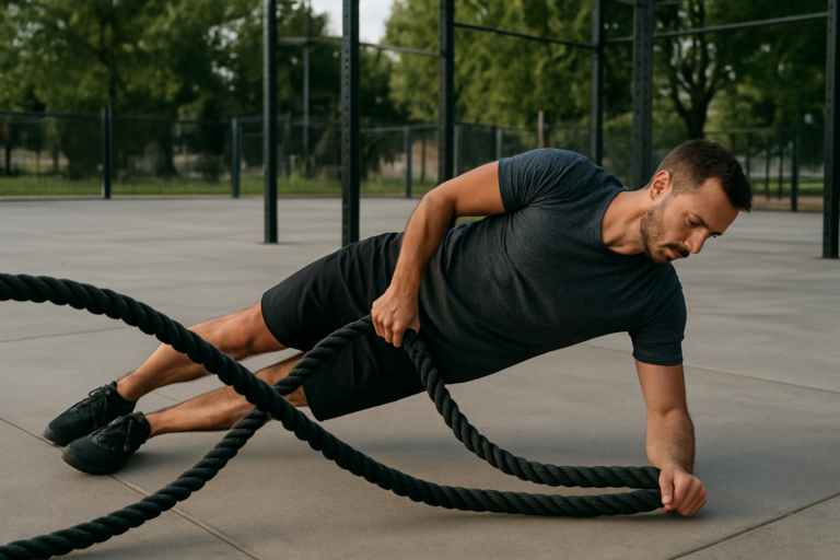 Battle Rope Side Plank Waves