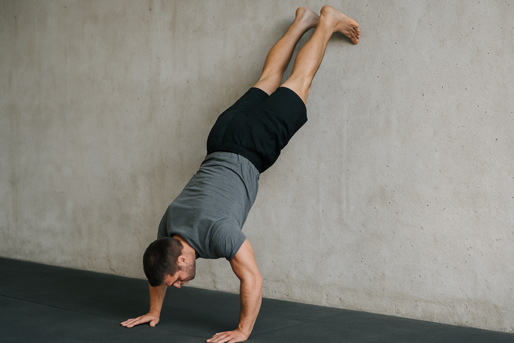 Handstand Hold an der Wand