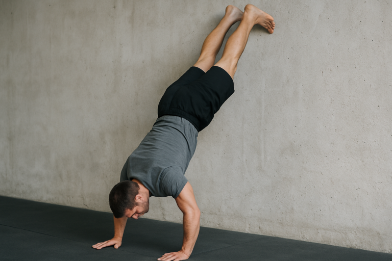 Handstand Hold an der Wand