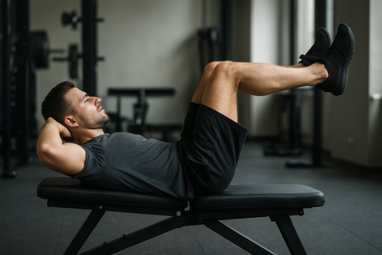 Reverse Crunch auf Bank