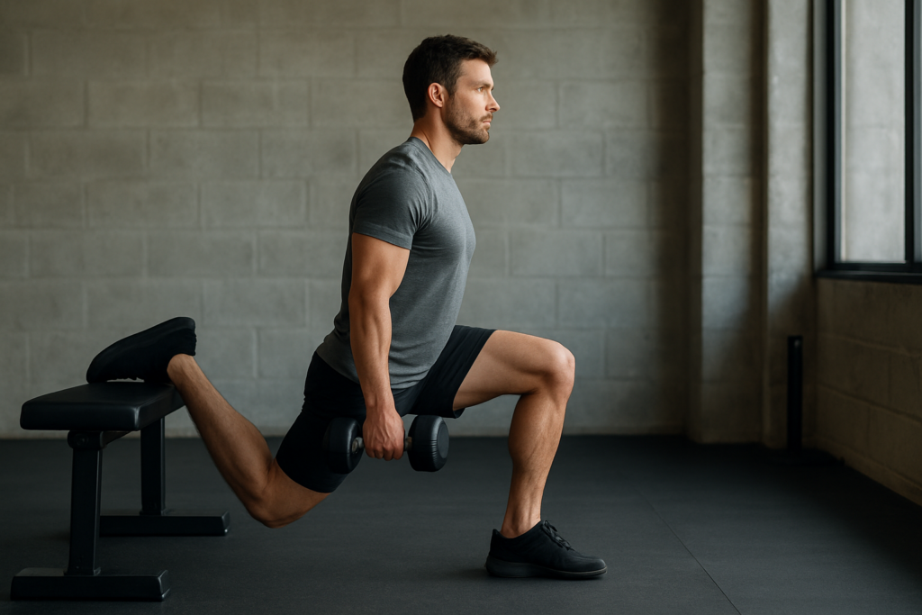 Bulgarian Split Squat mit Kurzhanteln
