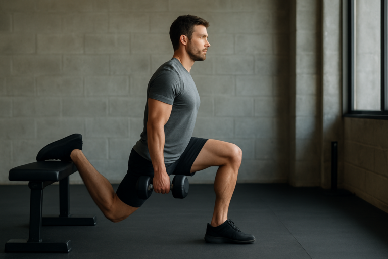 Bulgarian Split Squat mit Kurzhanteln