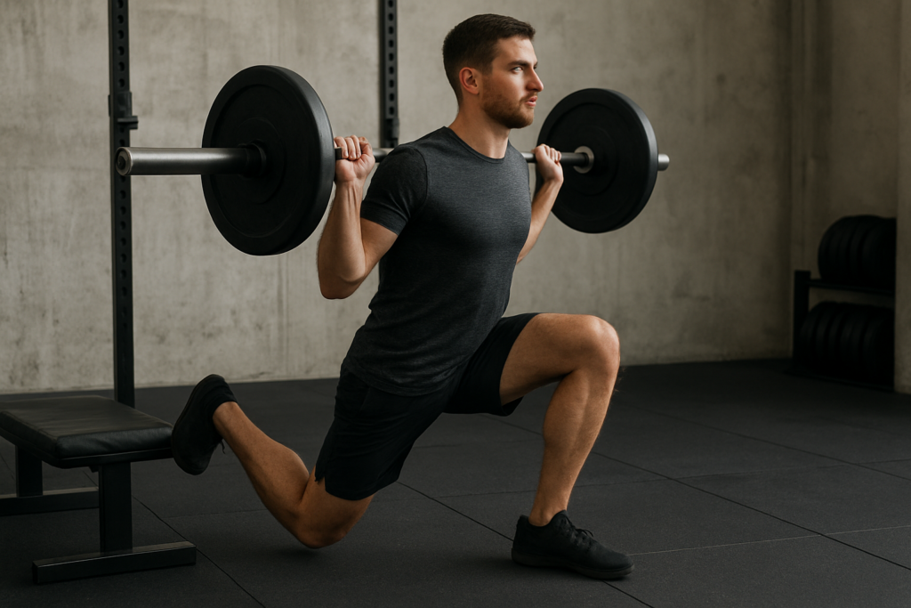 Bulgarian Split Squat mit Langhantel